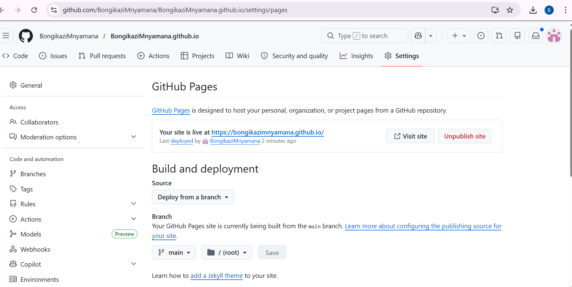 GitHub Pages Evidence
