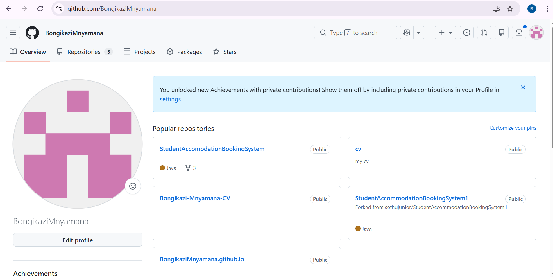 GitHub Profile Screenshot
